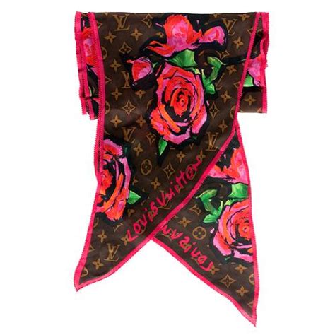 louis vuitton red rose scarf|louis vuitton women scarf.